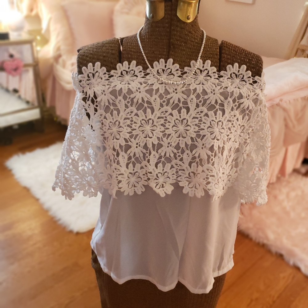 White Lacey Top